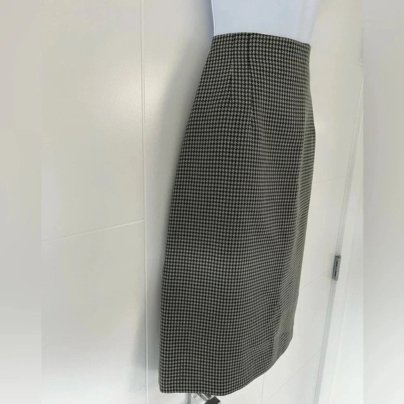 Evan Picone/Vintage 1980’s/Houndstooth/ Black&sage green/Pencil skirt/Size US 12 - Picture 5 of 16